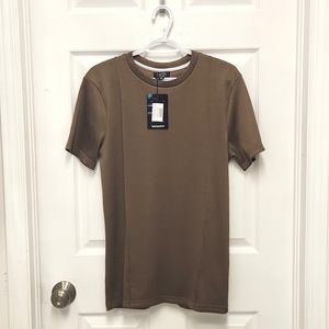 Brand New! BOOHOO MENS RIBBED STRIPE T SHIRT SIZE MEDIUM